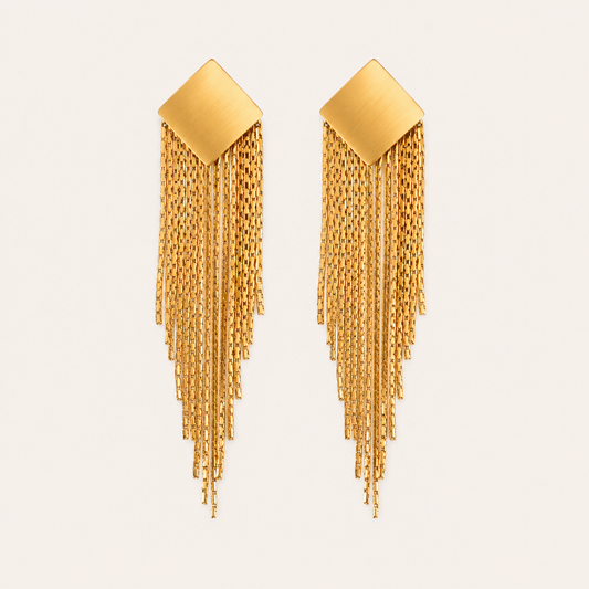 Smara Quadilateral Tassel Earrings