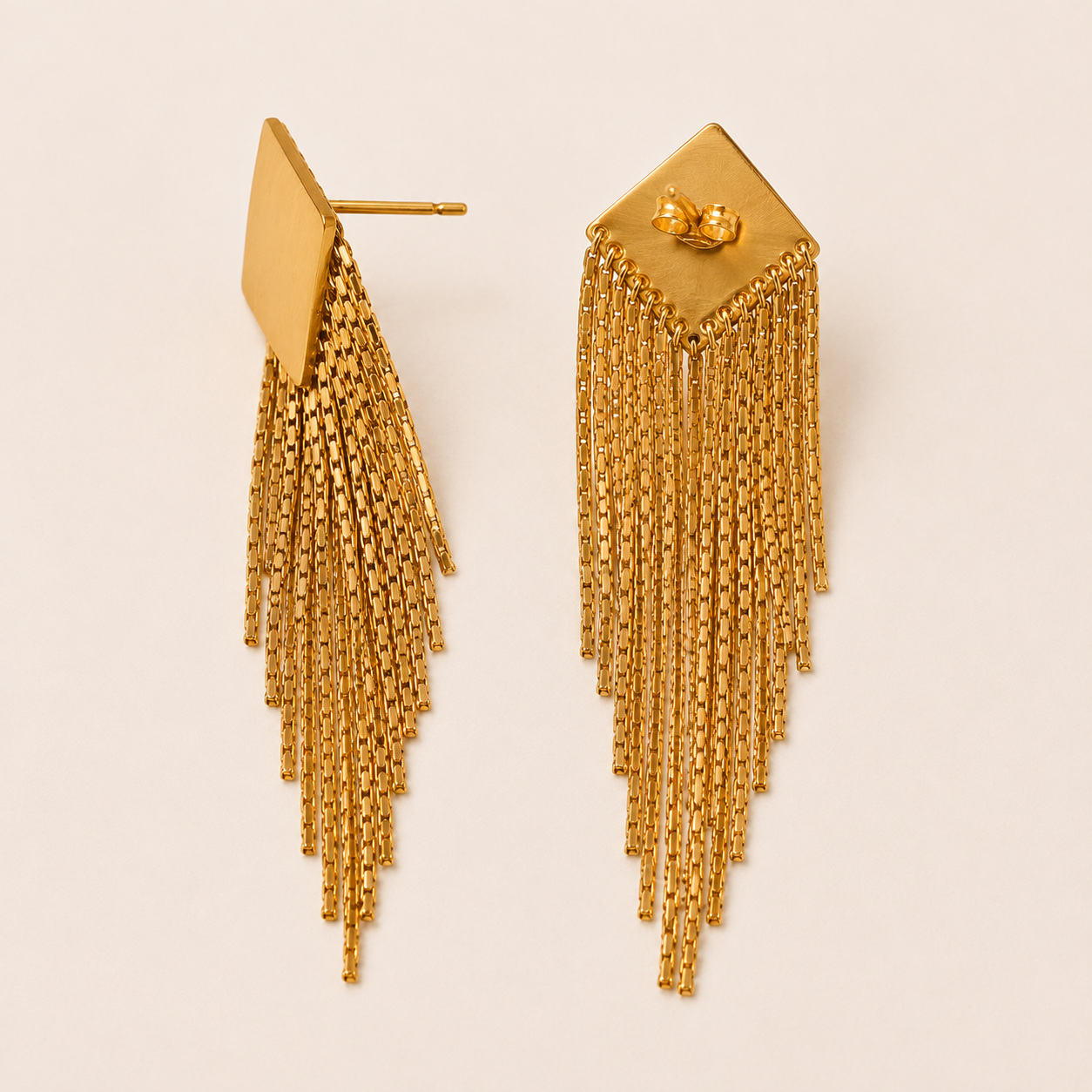 Smara Quadilateral Tassel Earrings