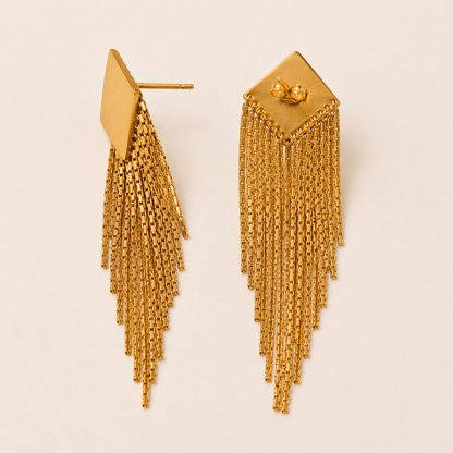 Smara Quadilateral Tassel Earrings