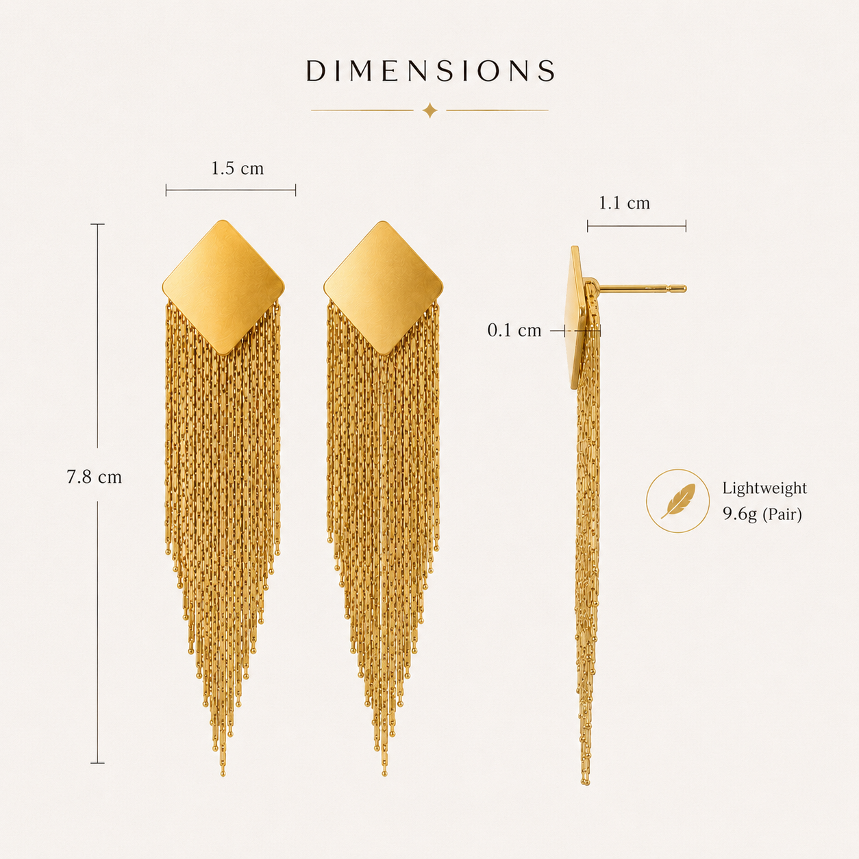 Smara Quadilateral Tassel Earrings