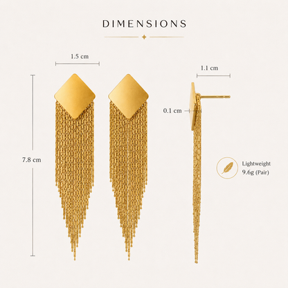 Smara Quadilateral Tassel Earrings