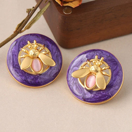 Smara Purple Bee Earrings
