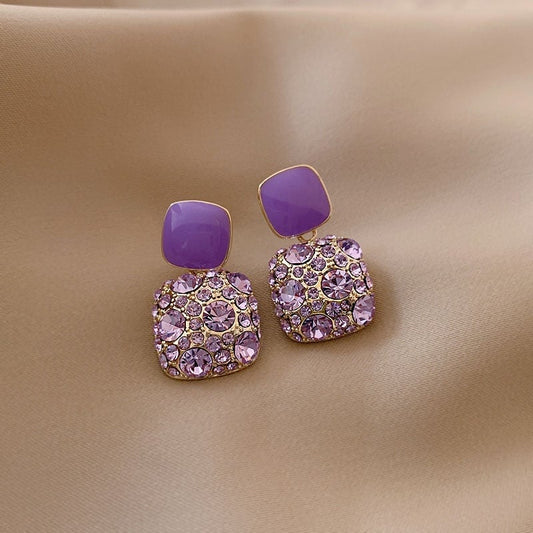 Smara Lavender Square Drop Earrings
