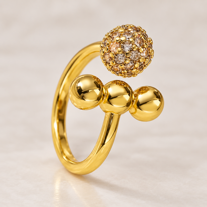 Smara Round Ball Studded Adjustable Ring