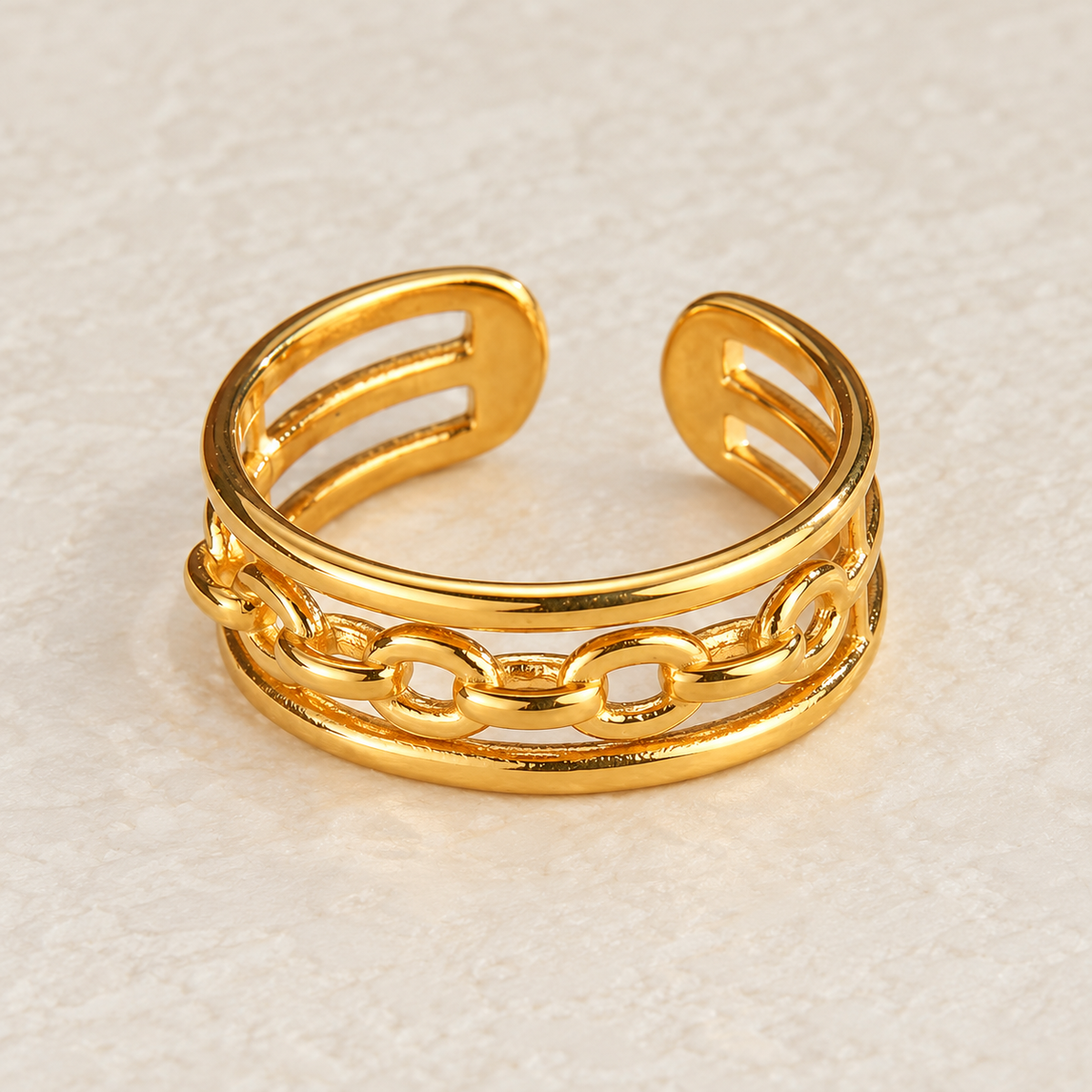Smara Hollow Chain Adjustable Ring