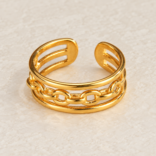 Smara Hollow Chain Adjustable Ring