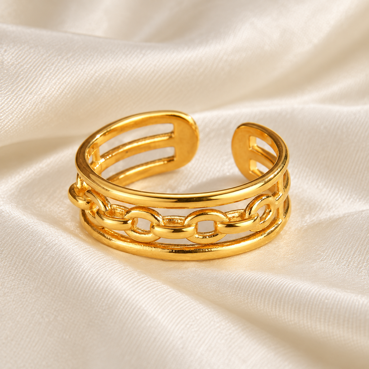 Smara Hollow Chain Adjustable Ring
