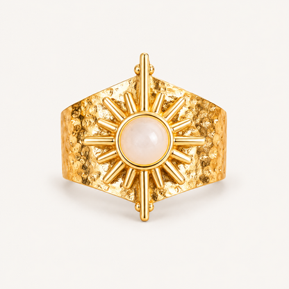 Smara Geometric Natural White Stone Adjustable Ring