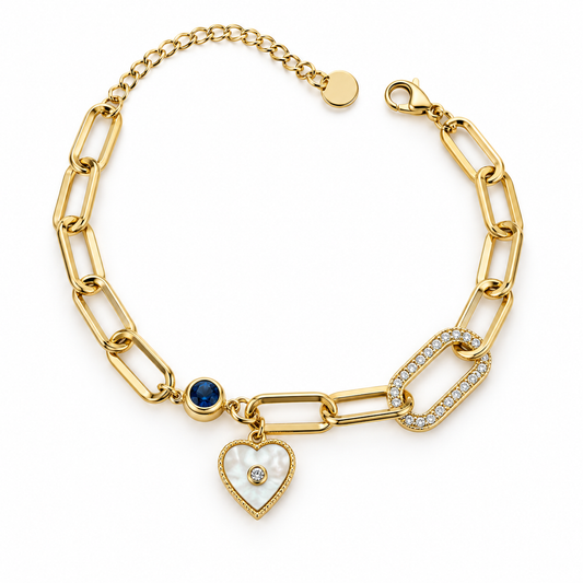 Smara Mother of Pearl Heart Bracelet