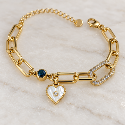 Smara Mother of Pearl Heart Bracelet