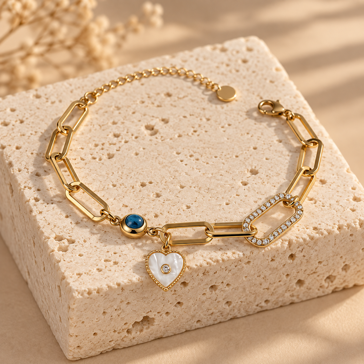 Smara Mother of Pearl Heart Bracelet