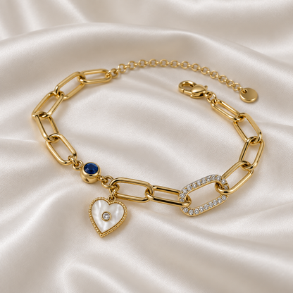 Smara Mother of Pearl Heart Bracelet