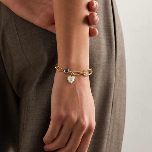 Smara Mother of Pearl Heart Bracelet
