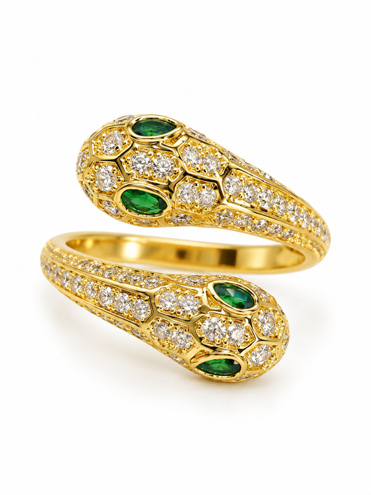 Smara Double Headed Snake Adjustable Ring