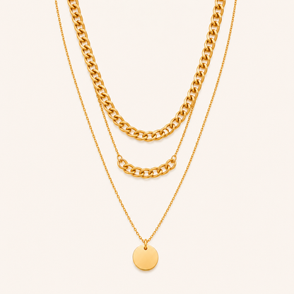 Smara Linked Gold layered Necklace