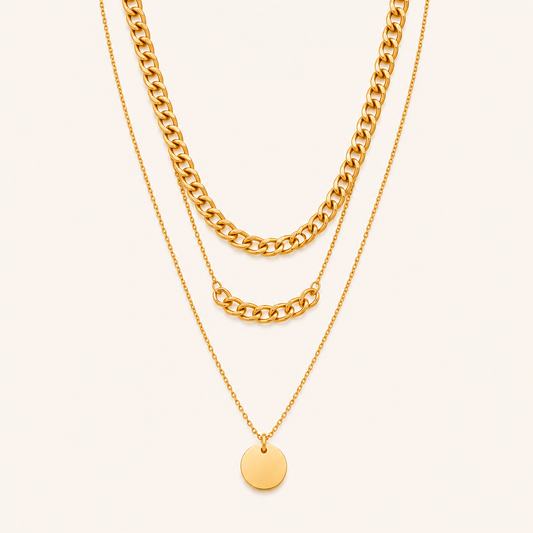 Smara Linked Gold layered Necklace