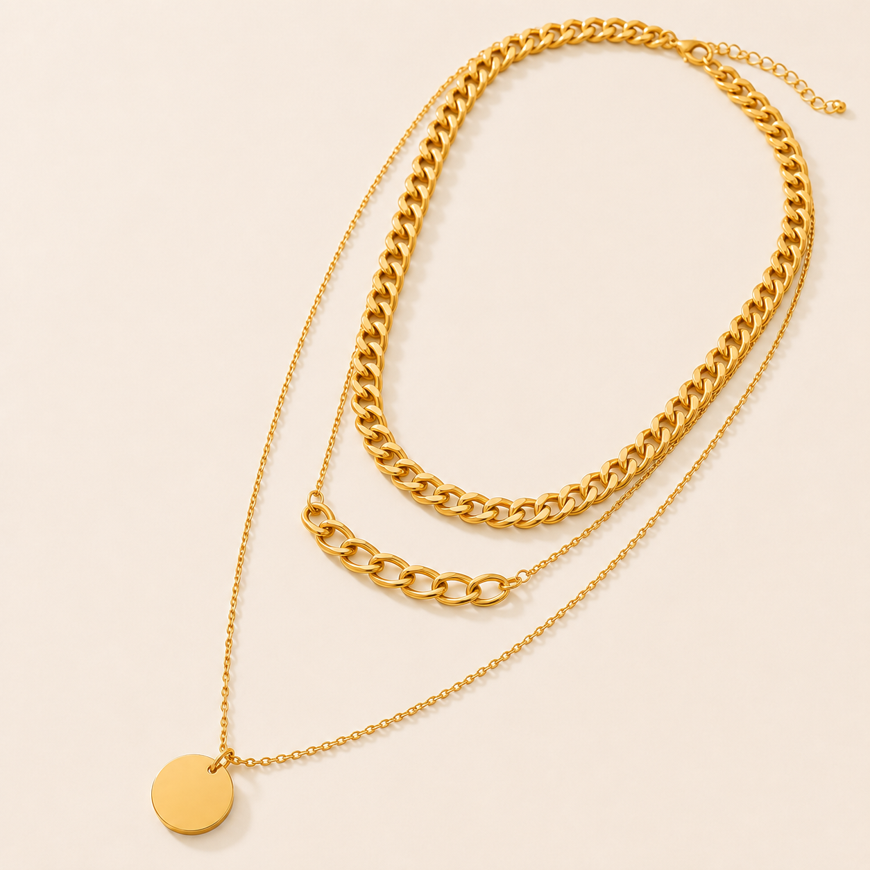 Smara Linked Gold layered Necklace
