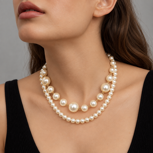 Smara Double Layered Pearl Necklace