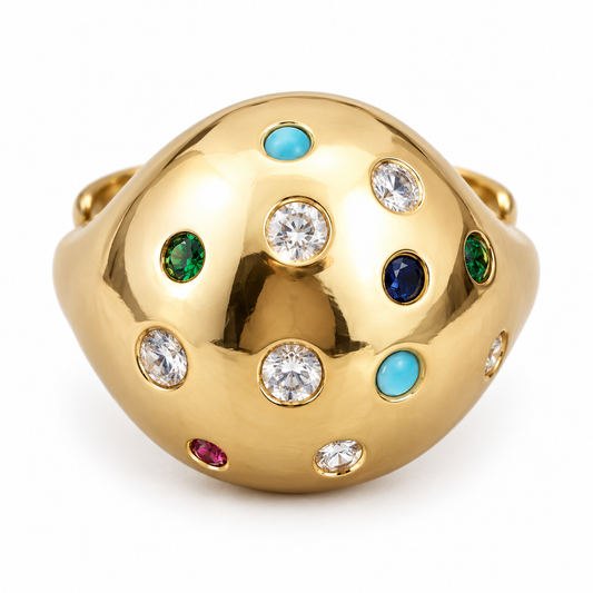 Smara Multi-Couloured Gemstone Adjustable Ring