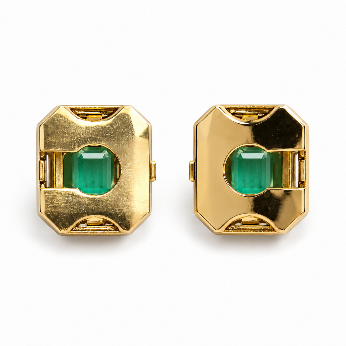 Back plates of Smara Lighter Green clip-on button cover cufflinks