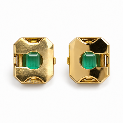 Back plates of Smara Lighter Green clip-on button cover cufflinks