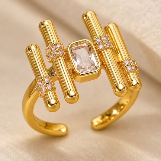 Smara Irregular Geometric Adjustable Ring