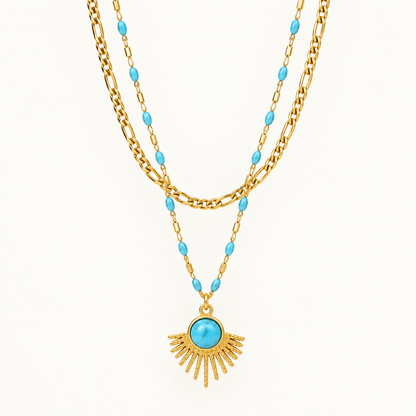 Smara Double layered Turquoise Stardom Necklace