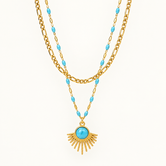 Smara Double layered Turquoise Stardom Necklace