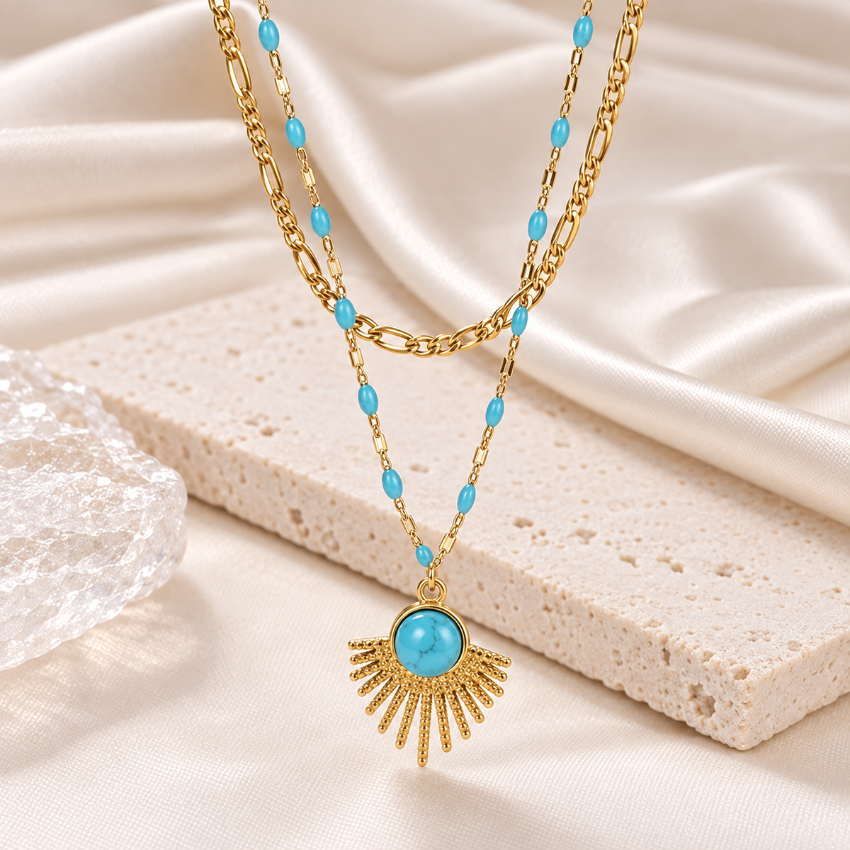 Smara Double layered Turquoise Stardom Necklace