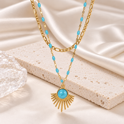 Smara Double layered Turquoise Stardom Necklace