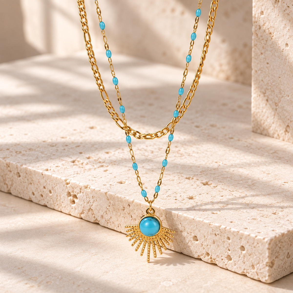 Smara Double layered Turquoise Stardom Necklace