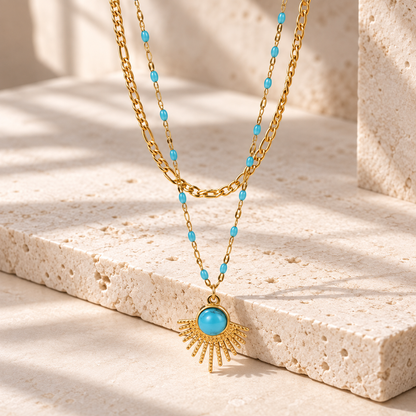 Smara Double layered Turquoise Stardom Necklace