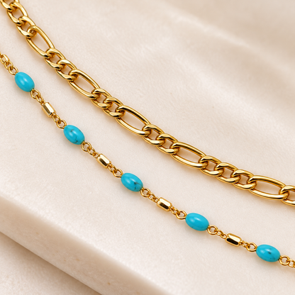 Smara Double layered Turquoise Stardom Necklace