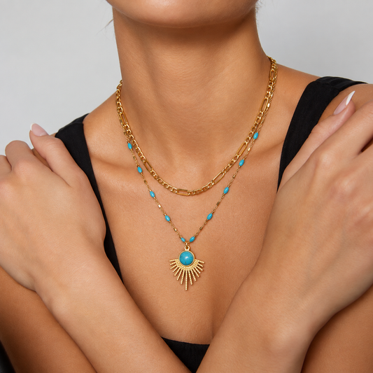 Smara Double layered Turquoise Stardom Necklace