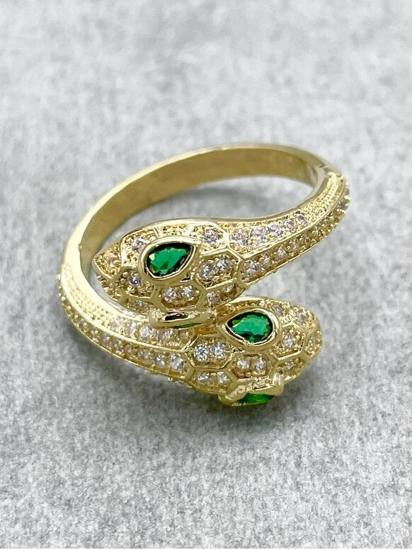 Smara Double Headed Snake Adjustable Ring